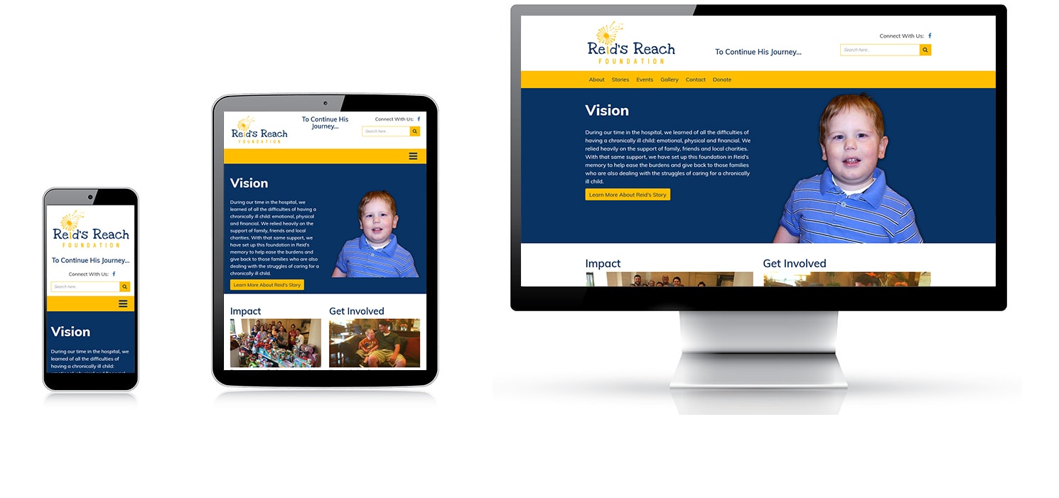 logo design, website development, and search engine optimization were provided for our client Reid's Reach